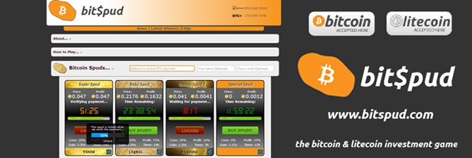 bitSpud bitcoin litecoin investment game